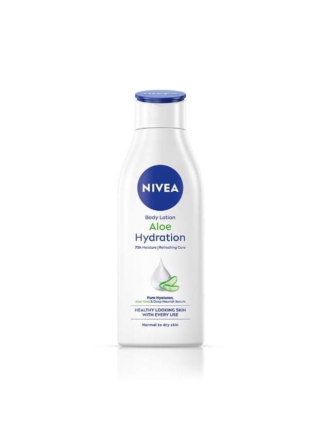 NIVEA Aloe Hydration Body Lotion, 200ml | 72 H Moisturization | Refreshing | Non Sticky Feel | With Goodness of Aloe Vera For Instant Hydrating In Summer | For Men & Women